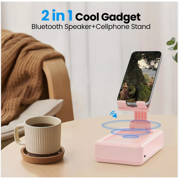 Gift for Women Foldable Cellphone Stand with Bluetooth Speaker Wireless Speak... - Picture 2 of 7